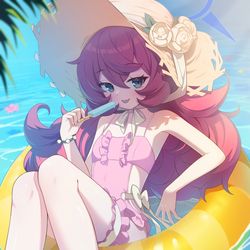 This is a pixiv picture whose title is 水着イロハ.