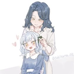 This is a pixiv picture whose title is 🐙母女.