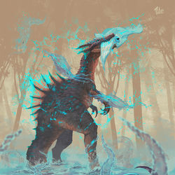 This is a pixiv picture whose title is 鰐烏賊相搏つ.
