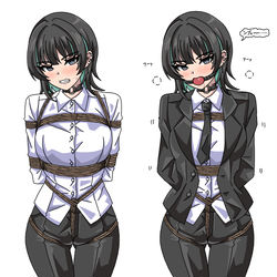This is a pixiv picture whose title is 偽装拘束.