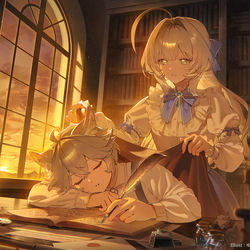 This is a pixiv picture whose title is 影を編む.