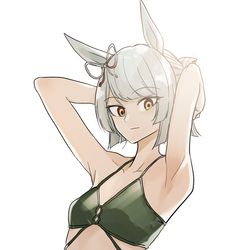 This is a pixiv picture whose title is 水着マーチ.
