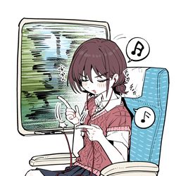 This is a pixiv picture whose title is リズムに乗っている仁菜.