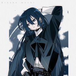 This is a pixiv picture whose title is Adoさん💙🖤.