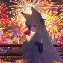 This is a pixiv picture whose title is 看烟花.