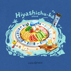 This is a pixiv picture whose title is 冷やし中華アイランド ✦ Tシャツ.