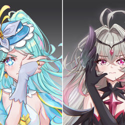 This is a pixiv picture whose title is エクリプス・シャドウ と キュアエクレール.