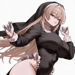 This is a pixiv picture whose title is シスターが着ている服装はやべーだろう.