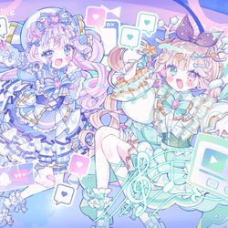 This is a pixiv picture whose title is 🩵Magical☆Chi-ffon💚.