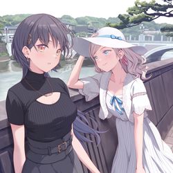 This is a pixiv picture whose title is 金沢・浅野川大橋付近.