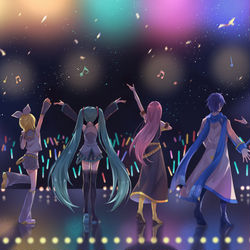 This is a pixiv picture whose title is 💚🧡💛次のミライで🩷💙❤️.