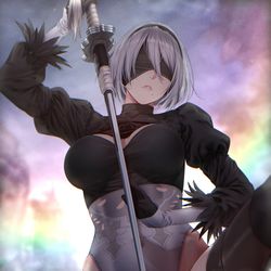 This is a pixiv picture whose title is 2B  Another ver..