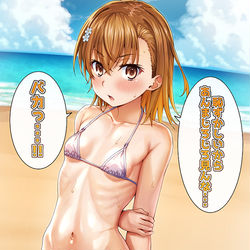 This is a pixiv picture whose title is 美琴と海へ行きたいイラスト.
