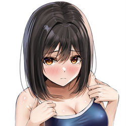 This is a pixiv picture whose title is 小さめのスク水着てもらった.