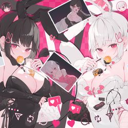 This is a pixiv picture whose title is 白黒バニー.