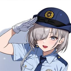 This is a pixiv picture whose title is 婦警時代の佐紹さん.
