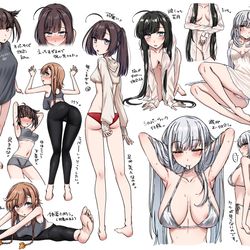 This is a pixiv picture whose title is 秋月型大集合絵.