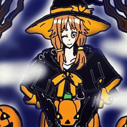 This is a pixiv picture whose title is パンプキンウィッチ・片桐早苗🧡🎃🧙🎃🧡.