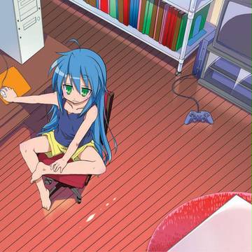 青い髪の人