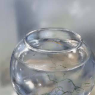 丸いメダカ鉢