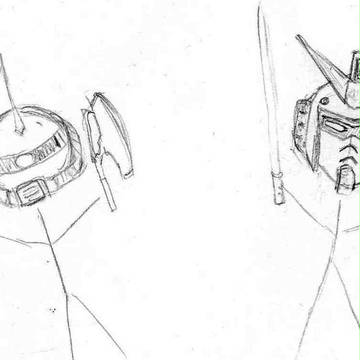 うろ覚えガンダムとザクⅡ　友人バージョン