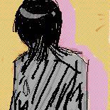 まっすぐ歩く人