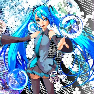 水泡と初音さんの習作