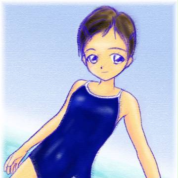 昔描いたスク水ベリーショート