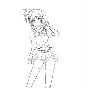 スポーツしそうなおにゃのこ線画