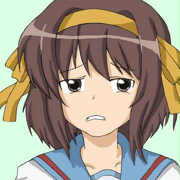 なんとも微妙な表情のハルヒ