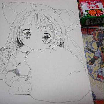 ぷちこ、げまを抱く