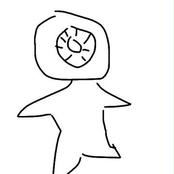 右足でかいた目玉の親父