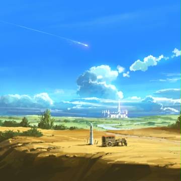 2時間 習作 「石碑のある丘」