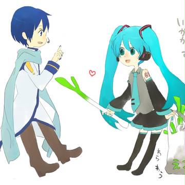 ねぎを売る少女
