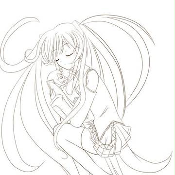 ミク（線画
