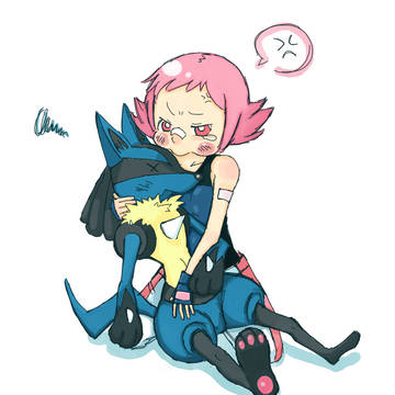 スモモとルカリオ