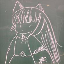 黒板に…
