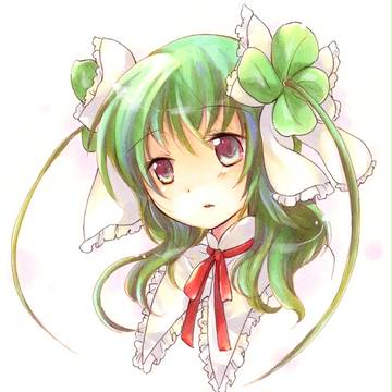 アナログで緑髪