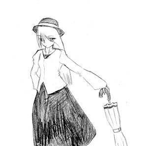 【落書】傘を持つ少女