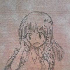 机の落書き早苗さん