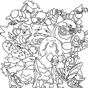 ポケモンぬりえ１　「毒ポケモン襲来！？」