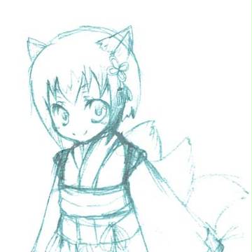 きつねこ　下書き