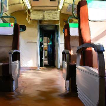 夕暮れの電車。