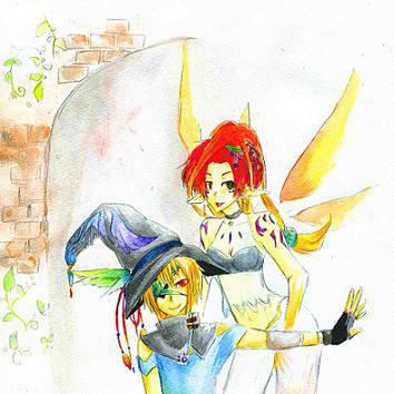 金髪男＆赤髪女