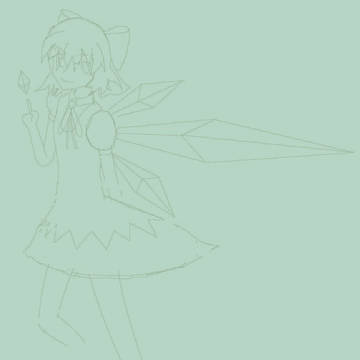 落書きチルノ