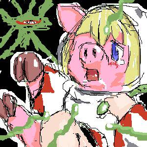 豚白魔らくがき