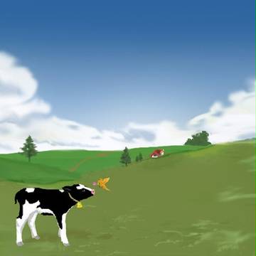牧場で（2009年賀あいさつ）