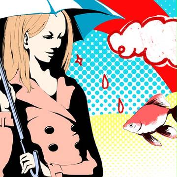 雨と金魚