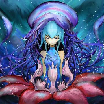 クラゲと水中花