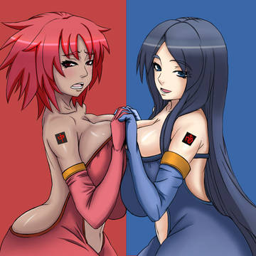 人妻赤と青